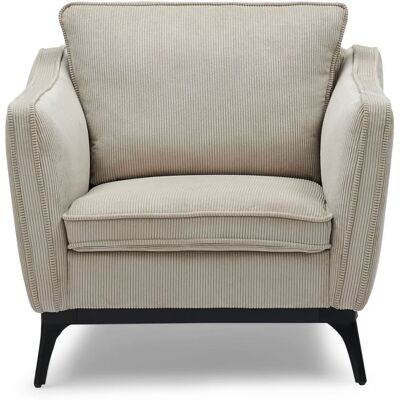 Zago Fauteuil velours côtelé beige Blanc 87x82x86cm - Publicité Zago Fauteuil velours côtelé beige Blanc 87x82x86cm - Publicité