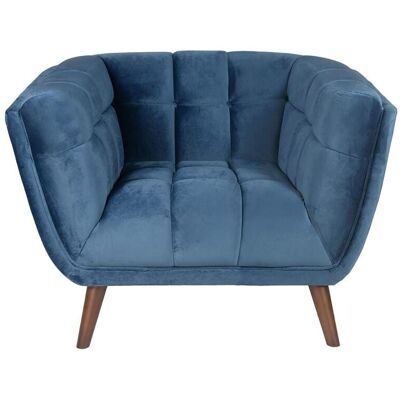 Zago Fauteuil en velours bleu foncé Bleu 110x76x90cm - Publicité Zago Fauteuil en velours bleu foncé Bleu 110x76x90cm - Publicité