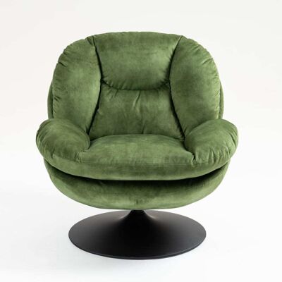 ZAGO STORE Fauteuil Pivotant en Velours Vert - Fauteuil - Publicité ZAGO STORE Fauteuil Pivotant en Velours Vert - Fauteuil - Publicité