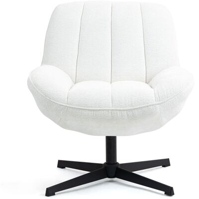 Zago Fauteuil pivotant blanc Blanc 73x79x75cm - Publicité Zago Fauteuil pivotant blanc Blanc 73x79x75cm - Publicité