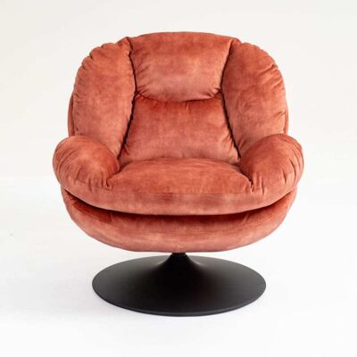 ZAGO STORE Fauteuil pivotant en velours rose - Fauteuil - Publicité ZAGO STORE Fauteuil pivotant en velours rose - Fauteuil - Publicité