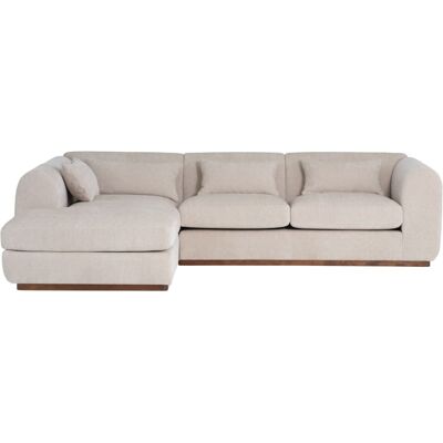 WOOOD Canapé d'angle gauche en velours texturé sable Beige 178x73x306cm - Publicité WOOOD Canapé d'angle gauche en velours texturé sable Beige 178x73x306cm - Publicité