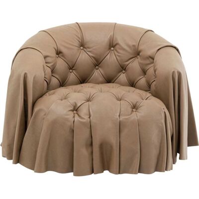 Kare Design Fauteuil capitonné en cuir Marron 100x74x85cm - Publicité Kare Design Fauteuil capitonné en cuir Marron 100x74x85cm - Publicité