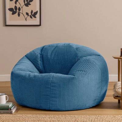Icon Pouf classique fauteuil large xl velours côtelé bleu jeans Bleu 92x52x92cm - Publicité Icon Pouf classique fauteuil large xl velours côtelé bleu jeans Bleu 92x52x92cm - Publicité