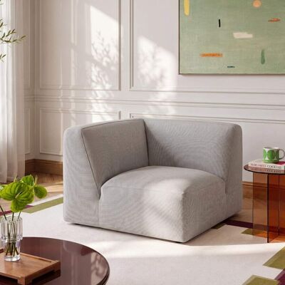 Habitat Fauteuil d'angle en tissu - gris perle Gris 101x72x101cm - Publicité Habitat Fauteuil d'angle en tissu - gris perle Gris 101x72x101cm - Publicité