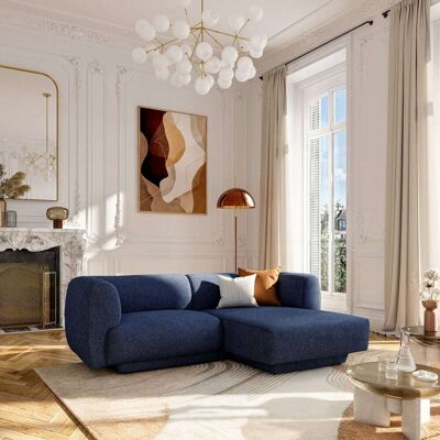 Habitat Canapé d'angle droit en tissu texturé - bleu marine Bleu 228x72x158cm - Publicité Habitat Canapé d'angle droit en tissu texturé - bleu marine Bleu 228x72x158cm - Publicité