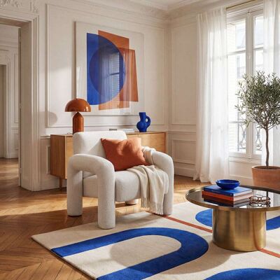 Habitat Fauteuil design en tissu texturé - crème Blanc 78x72x78cm - Publicité Habitat Fauteuil design en tissu texturé - crème Blanc 78x72x78cm - Publicité