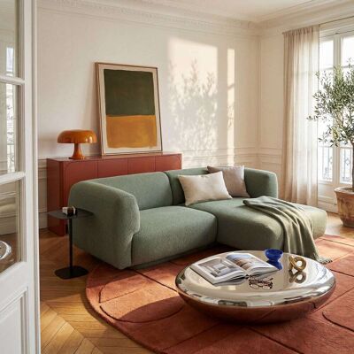 Habitat Canapé d'angle droit en tissu texturé - vert sapin Vert 228x72x158cm - Publicité Habitat Canapé d'angle droit en tissu texturé - vert sapin Vert 228x72x158cm - Publicité