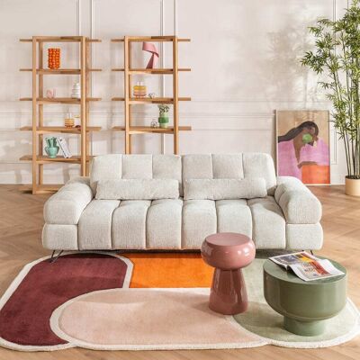 Habitat Canapé 2 places en tissu texturé avec dossier avance-recule - beige Beige 200x80x119cm - Publicité Habitat Canapé 2 places en tissu texturé avec dossier avance-recule - beige Beige 200x80x119cm - Publicité