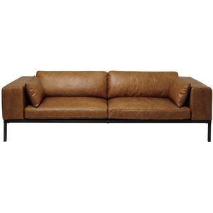 Maisons du Monde Canapé 4 places en cuir camel Marron