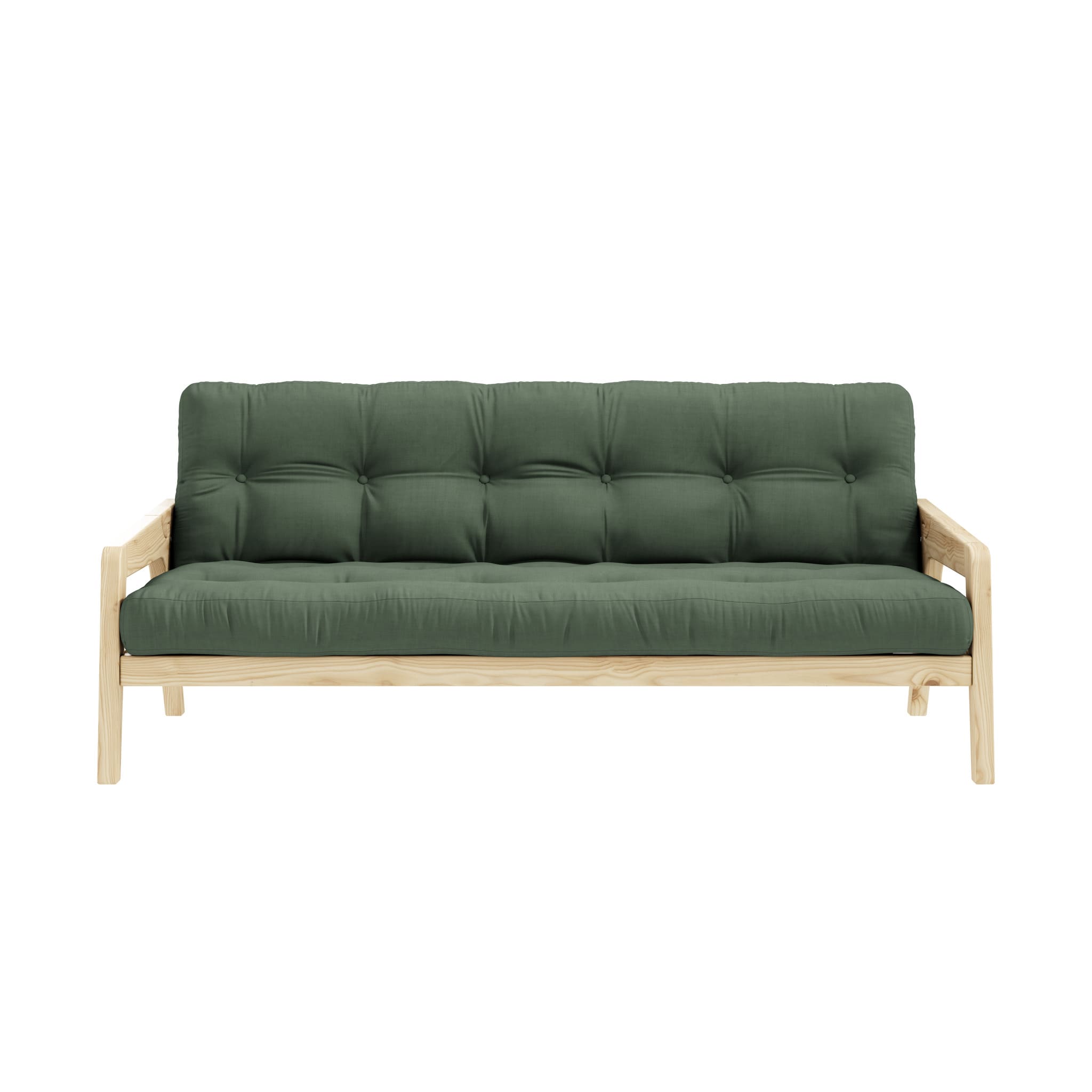 Karup Design Banquette futon en pin massif kaki 130x190 Vert 200x84x100cm