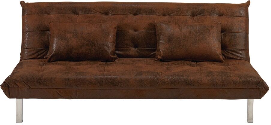 Maisons du Monde Banquette convertible 2 places en microsuède marron Max Maisons du Monde Banquette convertible 2 places en microsuède marron Max