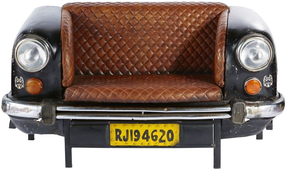 Maisons du Monde Banquette indus en cuir marron Ambassador Maisons du Monde Banquette indus en cuir marron Ambassador