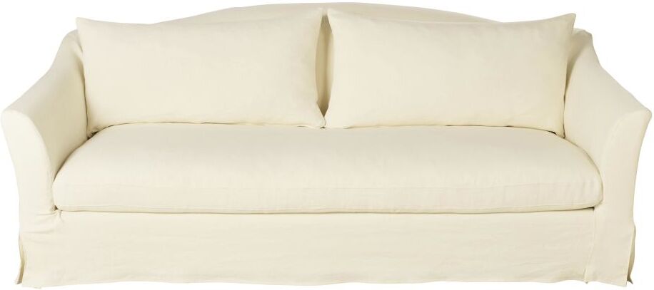 Maisons du Monde Canapé 3/4 places en lin épais ivoire Anaelle Maisons du Monde Canapé 3/4 places en lin épais ivoire Anaelle