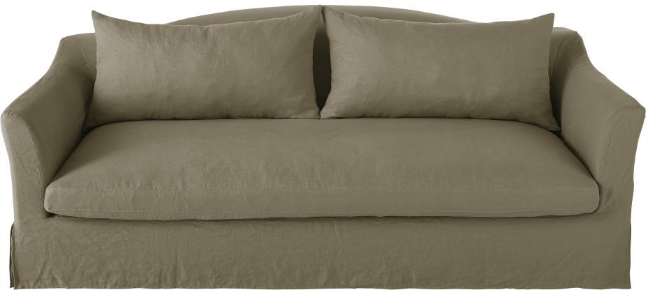 Maisons du Monde Canapé 3/4 places en lin vert kaki Anaelle Maisons du Monde Canapé 3/4 places en lin vert kaki Anaelle