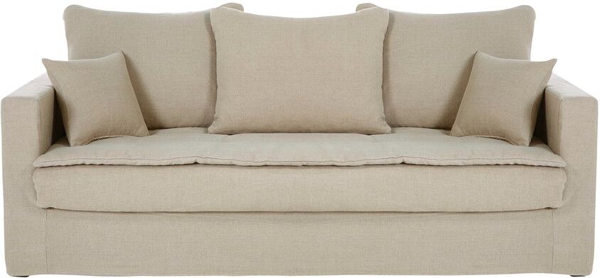 Maisons du Monde Canapé 3 places en lin lavé beige Célestin Maisons du Monde Canapé 3 places en lin lavé beige Célestin
