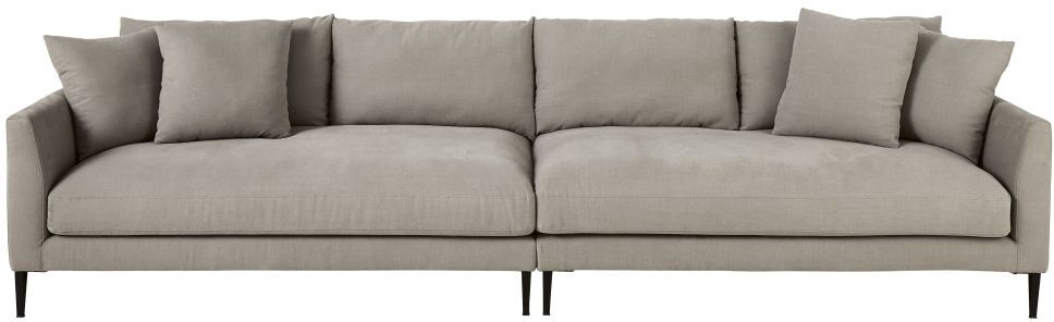 Maisons du Monde Canapé 5/6 places en coton et lin gris clair Patinson Maisons du Monde Canapé 5/6 places en coton et lin gris clair Patinson