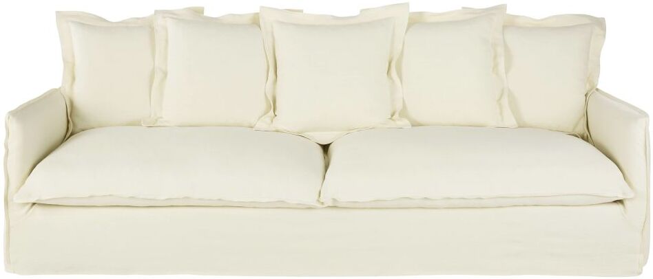 Maisons du Monde Canapé 5 places en lin épais ivoire Barcelone Maisons du Monde Canapé 5 places en lin épais ivoire Barcelone