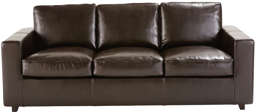 Maisons du Monde Canapé-lit 3 places en croûte de cuir marron Kennedy Maisons du Monde Canapé-lit 3 places en croûte de cuir marron Kennedy