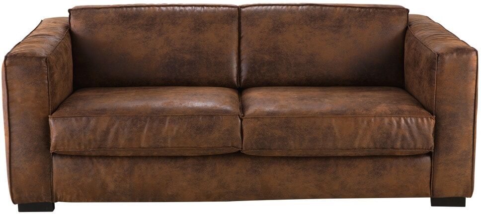 Maisons du Monde Canapé-lit 3 places en suédine marron Berlin Maisons du Monde Canapé-lit 3 places en suédine marron Berlin