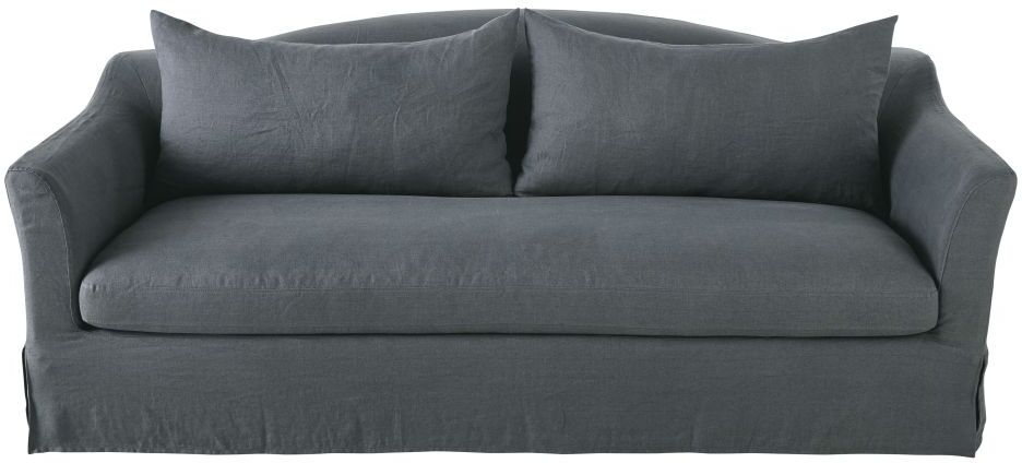Maisons du Monde Canapé-lit 4 places en lin lavé gris anthracite Anaelle Maisons du Monde Canapé-lit 4 places en lin lavé gris anthracite Anaelle