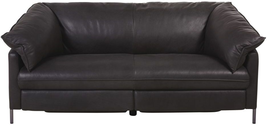 Maisons du Monde Canapé relax 2 places motorisé en cuir noir Marshall Maisons du Monde Canapé relax 2 places motorisé en cuir noir Marshall