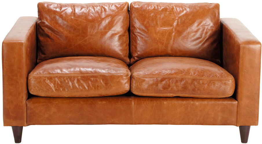 Maisons du Monde Canapé vintage 2 places en cuir camel Henry Maisons du Monde Canapé vintage 2 places en cuir camel Henry