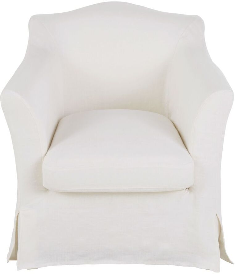 Maisons du Monde Fauteuil en lin froissé blanc Anaelle Maisons du Monde Fauteuil en lin froissé blanc Anaelle