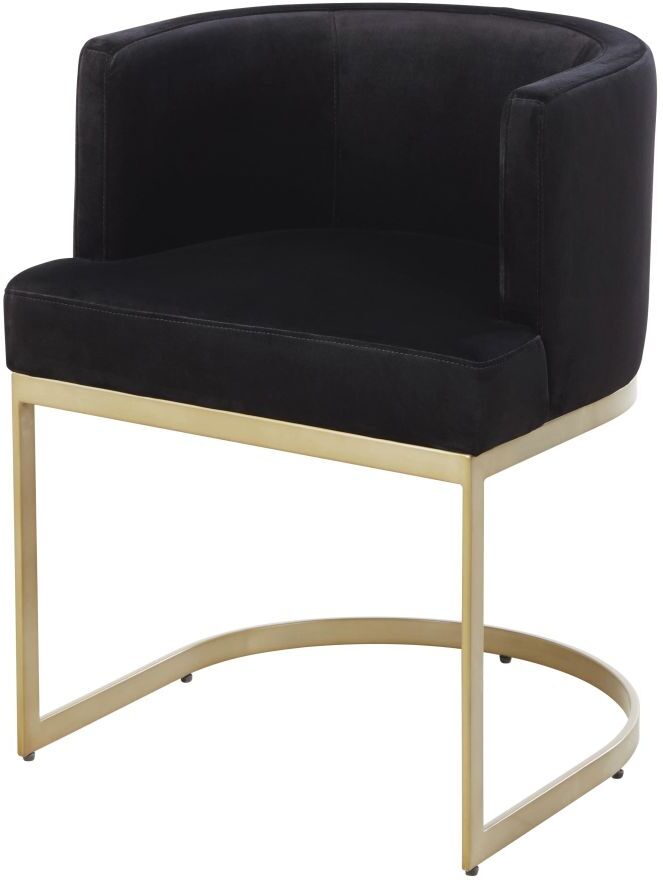 Maisons du Monde Fauteuil en velours noir et métal coloris laiton Requiem Maisons du Monde Fauteuil en velours noir et métal coloris laiton Requiem