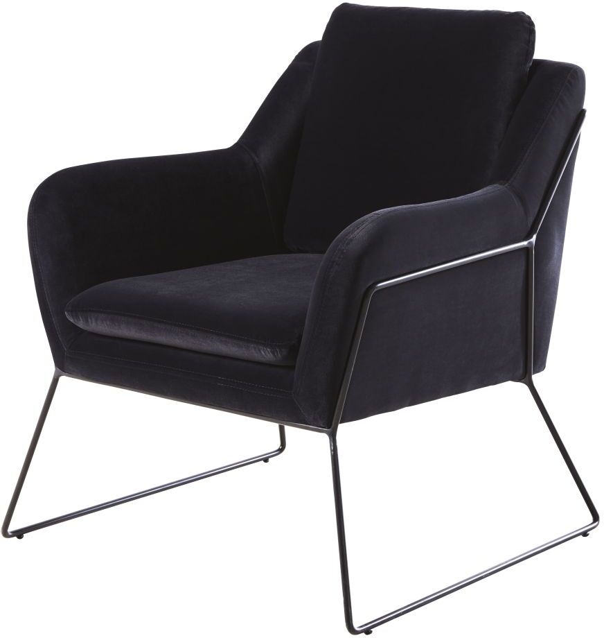 Maisons du Monde Fauteuil en velours noir Jasper Maisons du Monde Fauteuil en velours noir Jasper