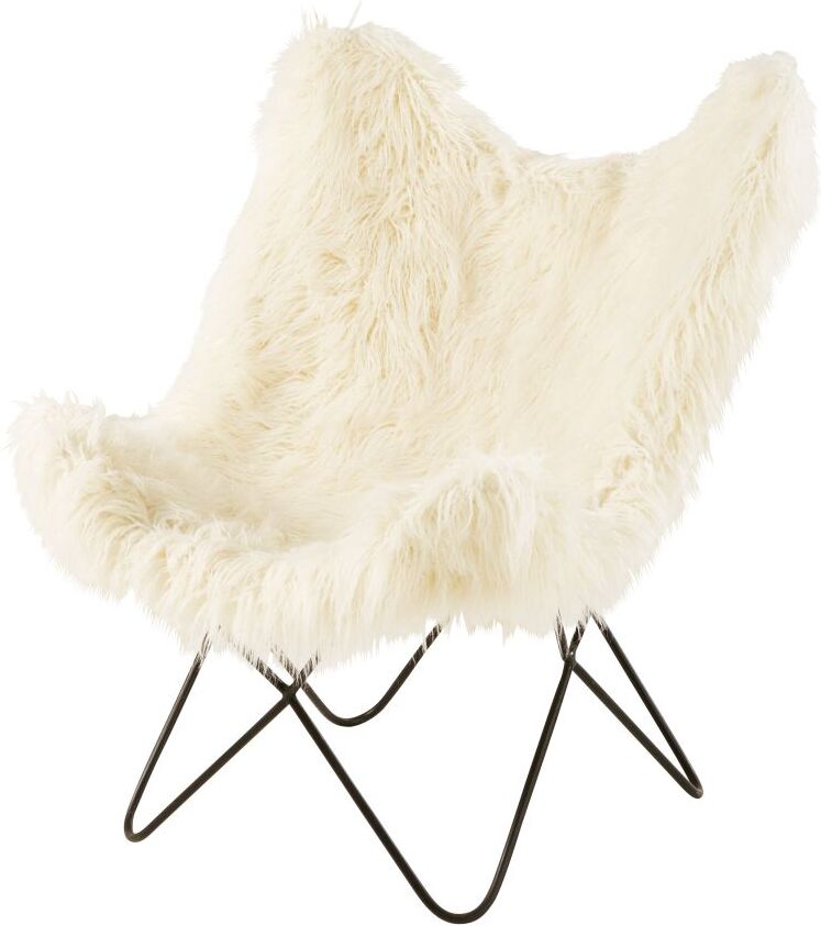 Maisons du Monde Fauteuil imitation fourrure ivoire  Grizzli Maisons du Monde Fauteuil imitation fourrure ivoire  Grizzli