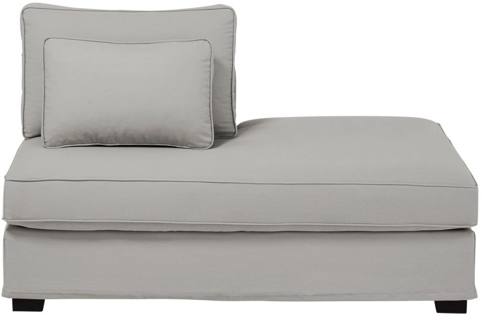 Maisons du Monde Méridienne droite de canapé en coton gris clair Milano Maisons du Monde Méridienne droite de canapé en coton gris clair Milano