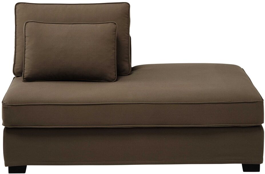 Maisons du Monde Méridienne droite modulable en coton taupe Milano Maisons du Monde Méridienne droite modulable en coton taupe Milano