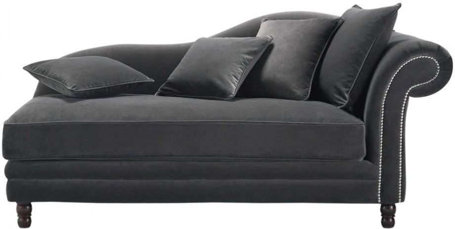 Maisons du Monde Méridienne en velours gris Scala Maisons du Monde Méridienne en velours gris Scala