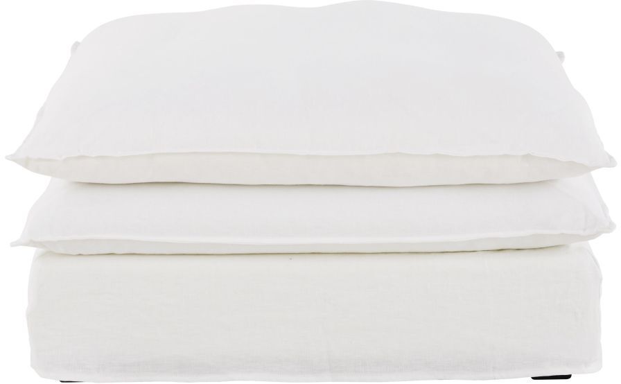 Maisons du Monde Pouf pour canapé modulable en lin blanc Pompei Maisons du Monde Pouf pour canapé modulable en lin blanc Pompei