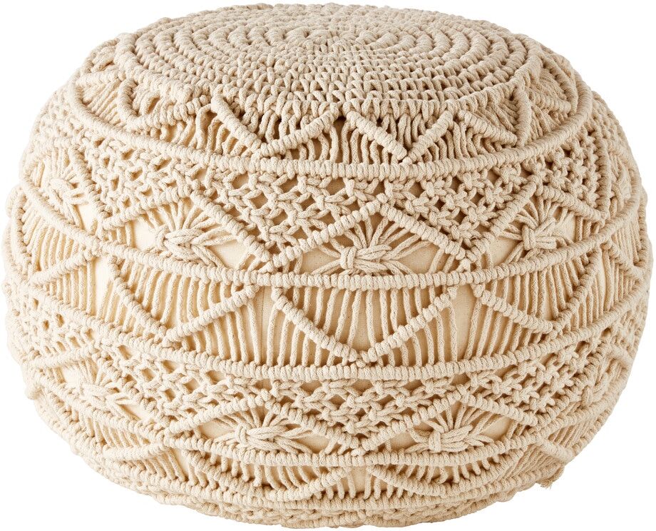 Maisons du Monde Pouf tressé en coton macramé Maisons du Monde Pouf tressé en coton macramé
