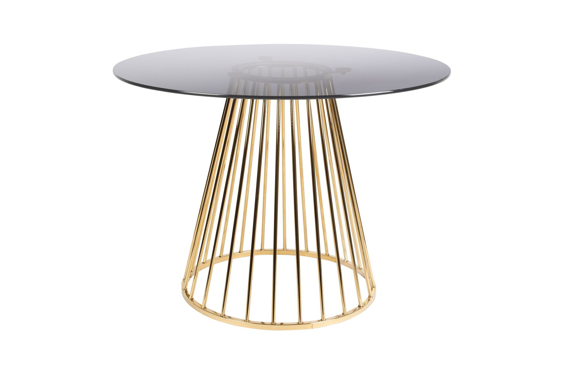 White label Table ronde en métal doré et verre transparent Transparent 104x75x104cm