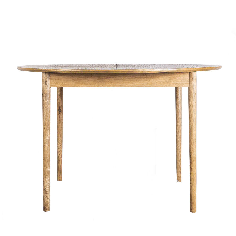 Drawer Table à manger ronde extensible 120-155x120cm bois clair Marron 120x75x120cm