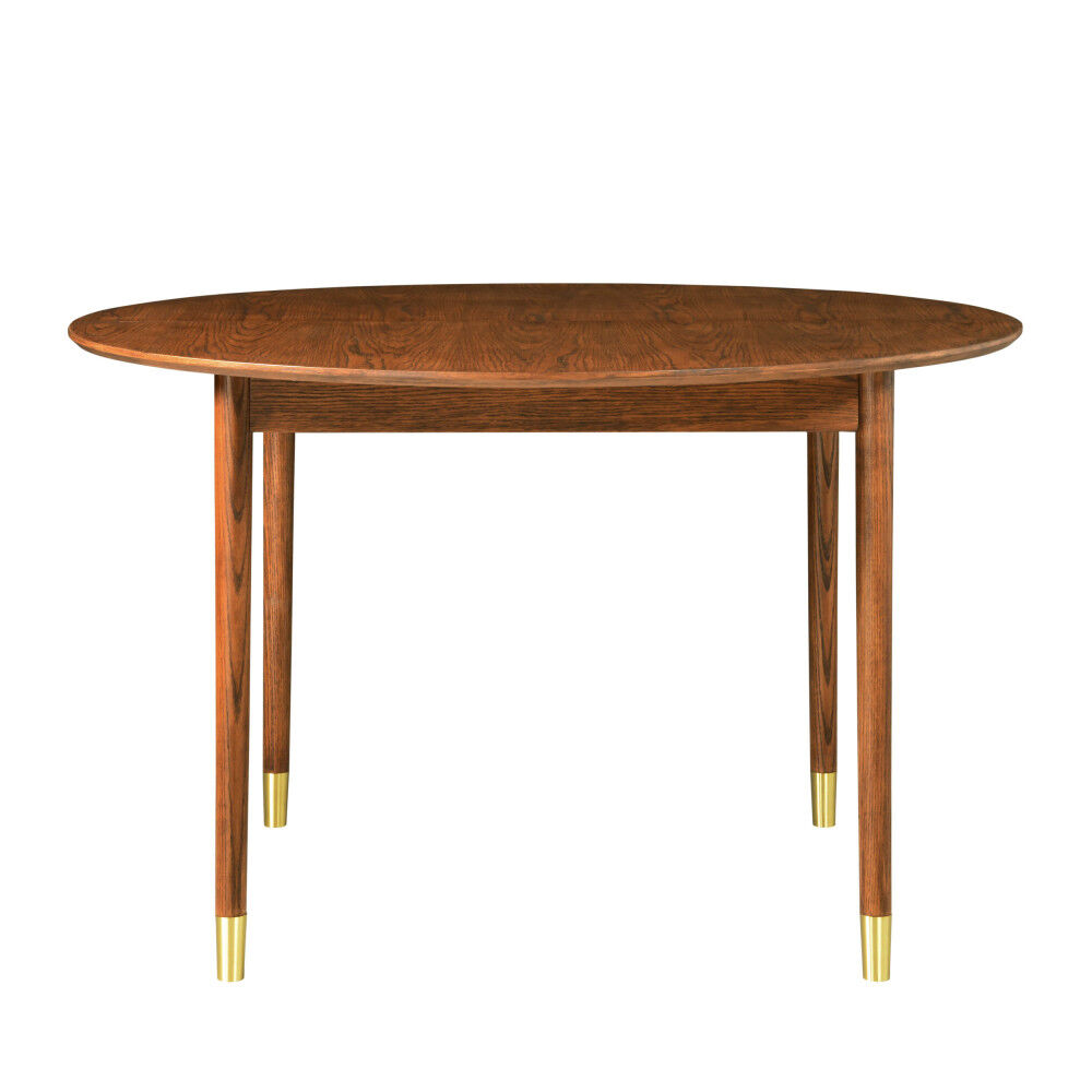 Drawer Table à manger ronde extensible 120-155x120cm bois foncé Marron 120x75x120cm