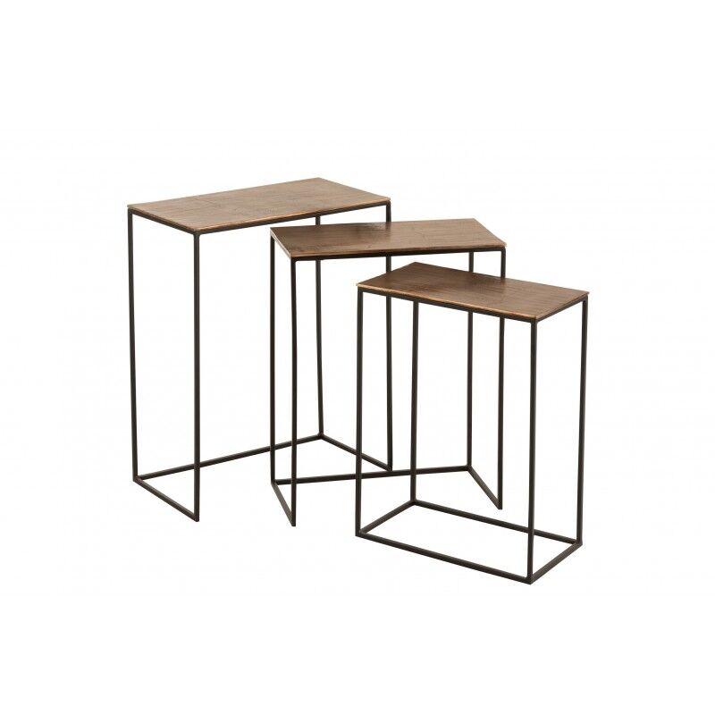 Meubles & Design Lot de 3 tables d'appoint encastrables Or 53x66x29cm