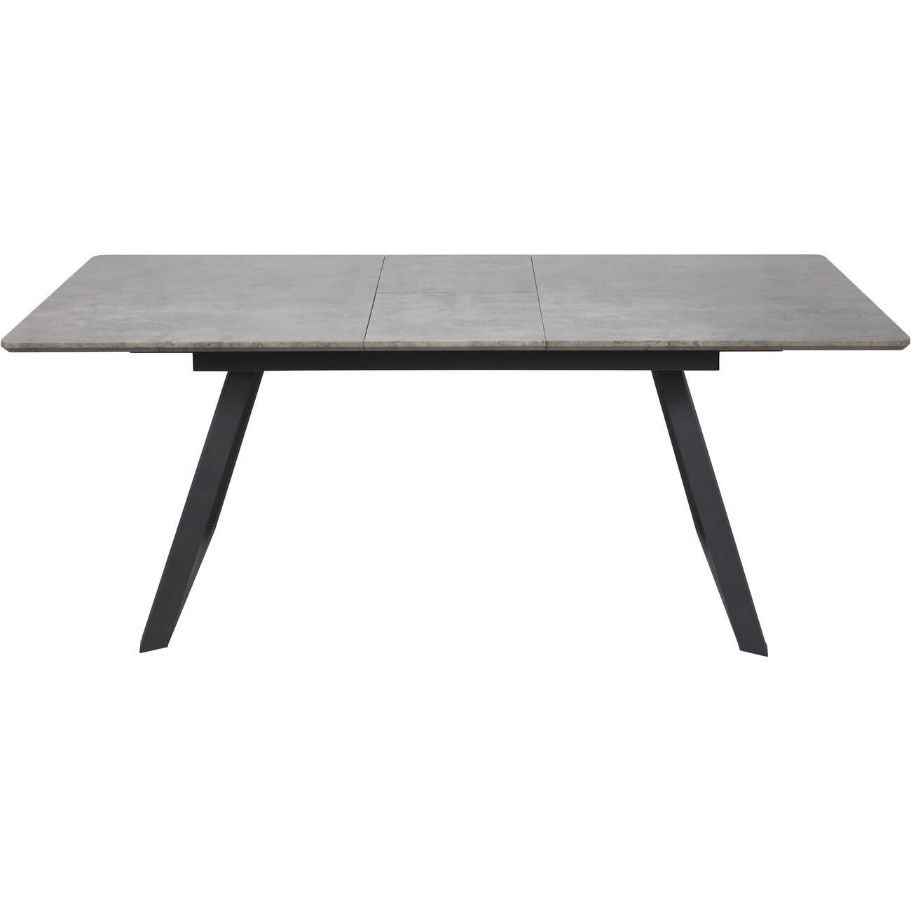 ATHM DESIGN Table de repas extensible gris plateau bois pieds métal