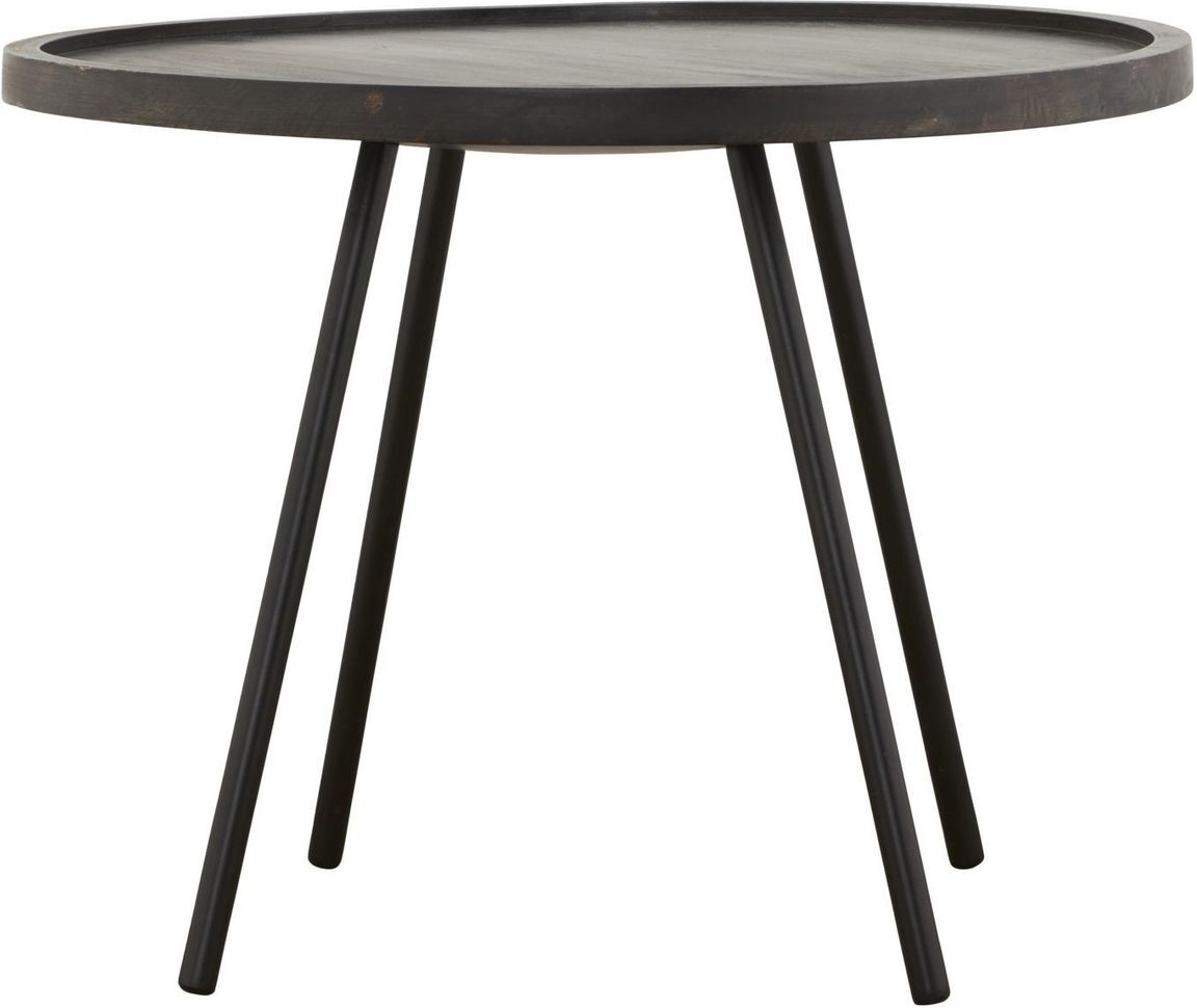 house doctor Table d'appoint en bois noir Noir 60x45x60cm