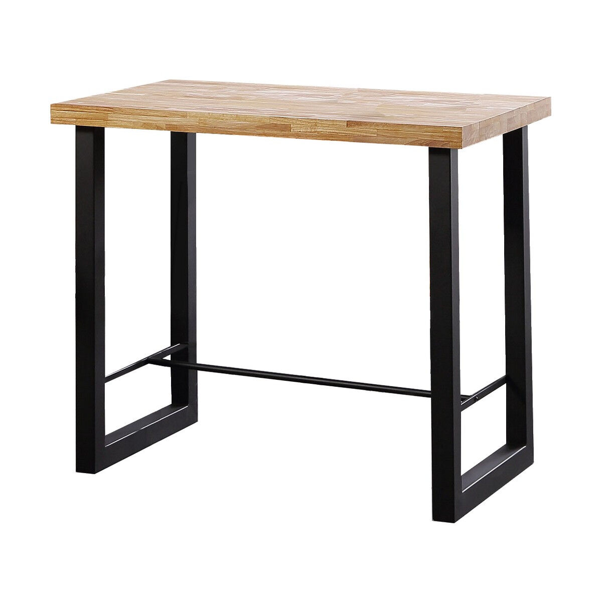 Mathi Design BODEGA - Table haute acier/bois L 120 Marron 120x100x70cm