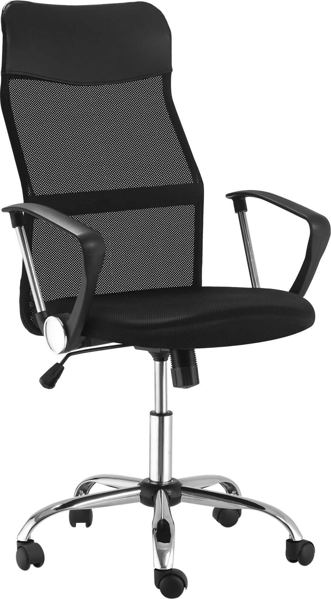 Homcom Fauteuil de bureau manager tissu maille noir Noir 63x119x61cm