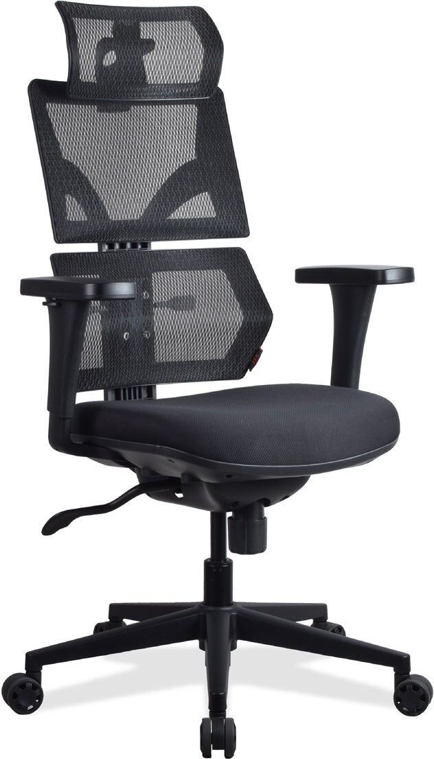 Kqueo Chaise ergonomique de bureau noire Noir 66x111x66cm