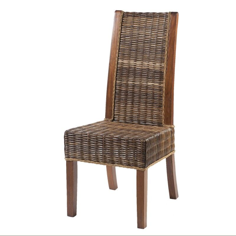 Rotin Design chaise en rotin tressée marron Marron 60x105x47cm