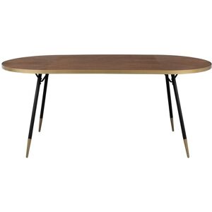 White label Table ovale en bois marron Marron 90x75x180cm