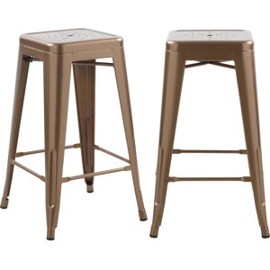 Rendez-Vous Deco Tabouret pour îlot central 66 cm en metal cuivre mat (lot de 2) Cuivre 41x66x41cm