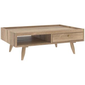 Rendez-Vous Deco Table basse rectangulaire en bois de manguier 1 tiroir Marron 90x32x60cm