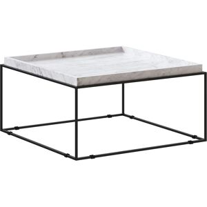 Rendez-Vous Deco Table basse carree en marbre blanc et metal 77 cm Blanc 77x40x77cm